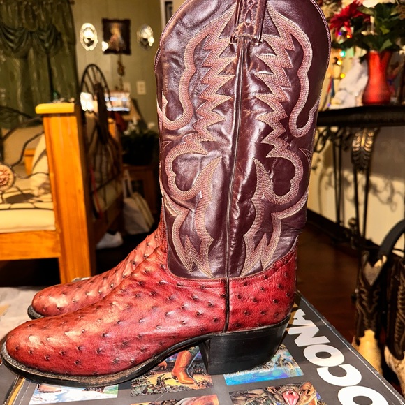 Tony Lama Other - Vintage Tony Lama “El Rey” Red Ostrich boots